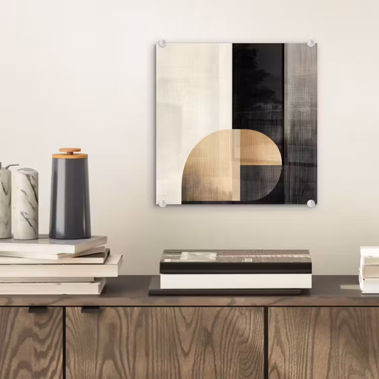 Glas schilderij - Vormen - Modern - Zwart — 2