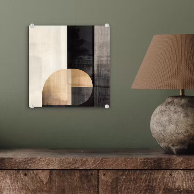 Glas schilderij - Vormen - Modern - Zwart — 4