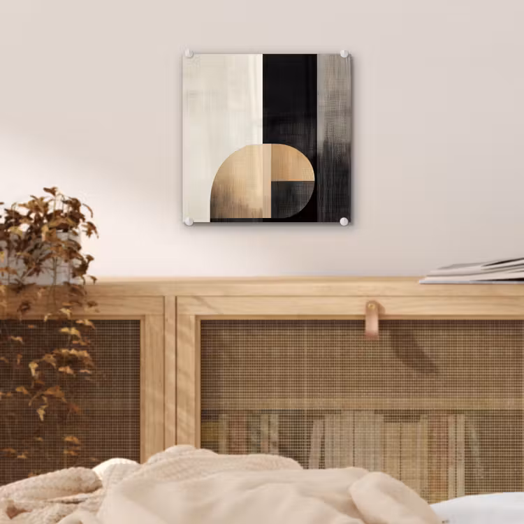 Glas schilderij - Vormen - Modern - Zwart — 5