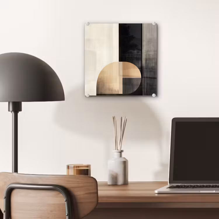 Glas schilderij - Vormen - Modern - Zwart — 7