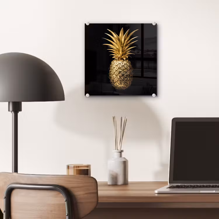 Glas schilderij - Gouden Ananas — 7