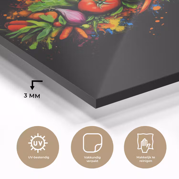 Glas schilderij - Groente - Eten - Kruiden - Graffiti - Koken — 3