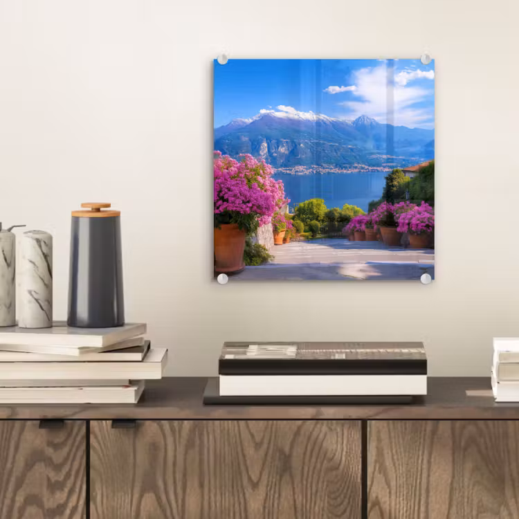 Glas schilderij - Lake Como - Italië - Landschap — 2