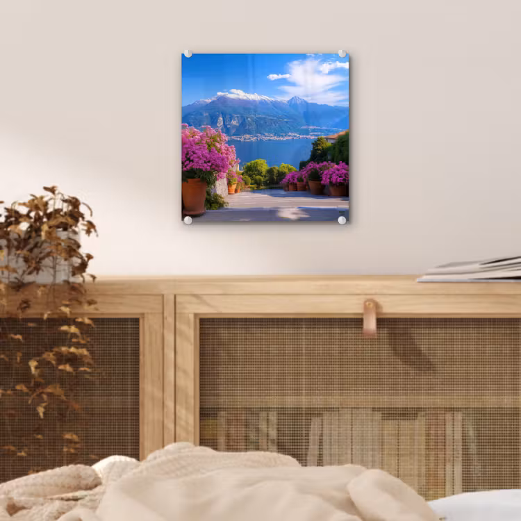 Glas schilderij - Lake Como - Italië - Landschap — 5