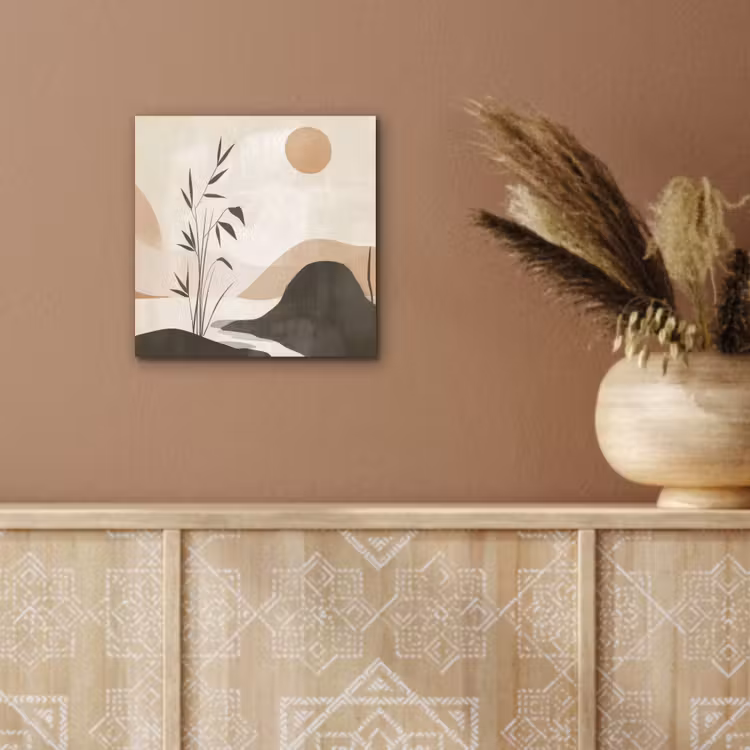 Aluminium schilderij - Japandi - Landschap - Beige — 5