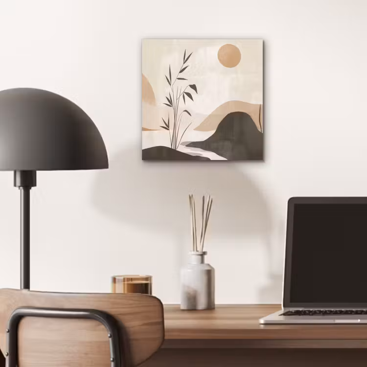 Aluminium schilderij - Japandi - Landschap - Beige — 6