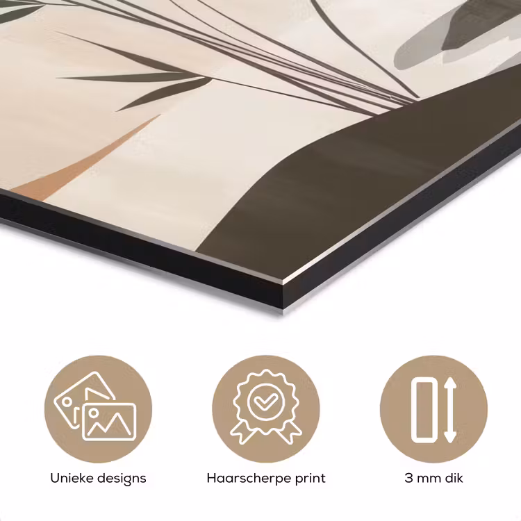 Aluminium schilderij - Japandi - Landschap - Beige — 7