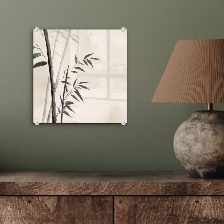 Glas schilderij - Japandi - Bamboe - Beige — 4