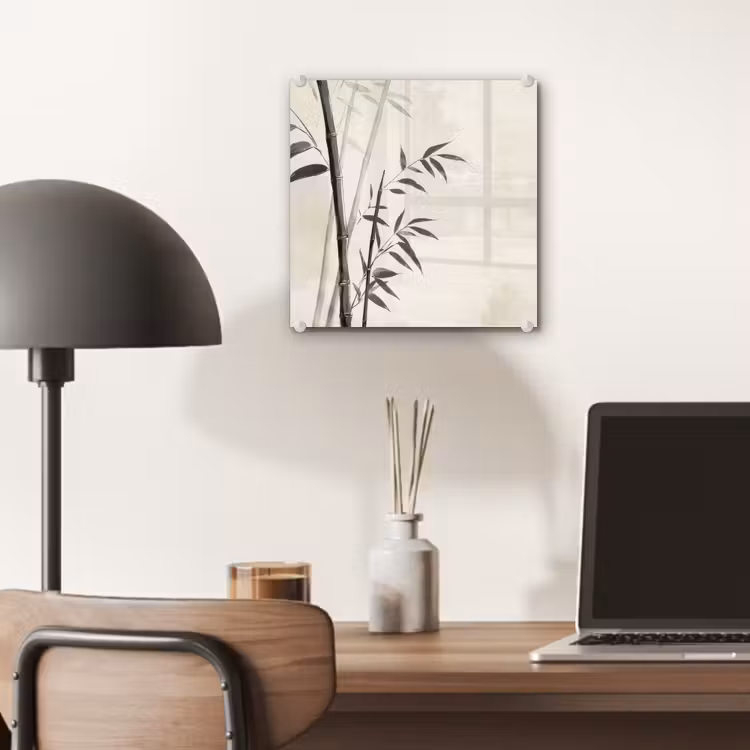 Glas schilderij - Japandi - Bamboe - Beige — 7