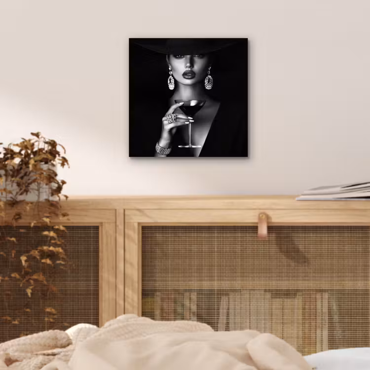Aluminium schilderij - Vrouw - Cocktail - Chic — 4