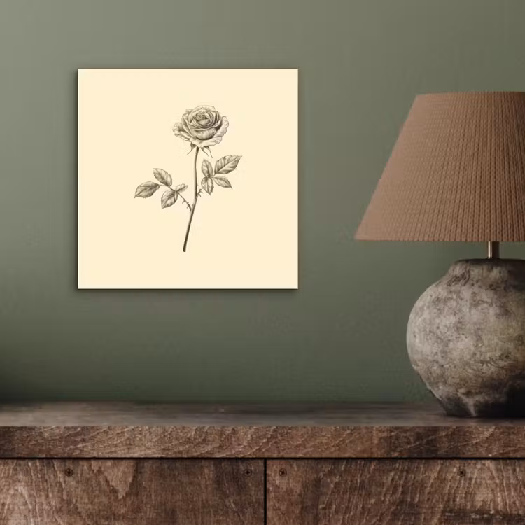 Aluminium schilderij - Illustratie - Zwart - Roos — 3