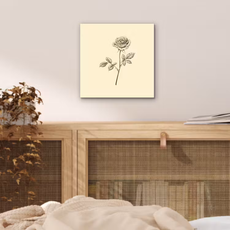 Aluminium schilderij - Illustratie - Zwart - Roos — 4
