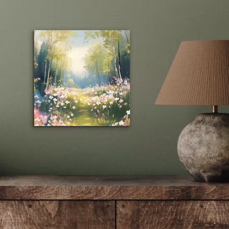 Aluminium schilderij - Bos - Schilderstijl - Kleurrijk — 3
