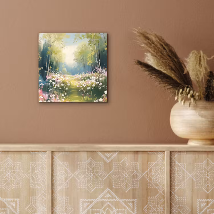 Aluminium schilderij - Bos - Schilderstijl - Kleurrijk — 5