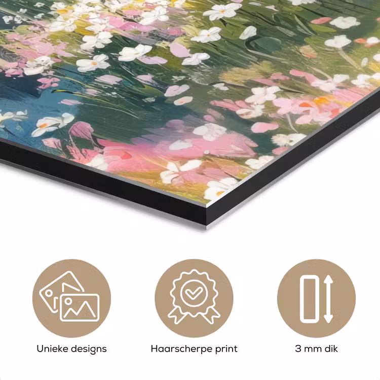 Aluminium schilderij - Bos - Schilderstijl - Kleurrijk — 7