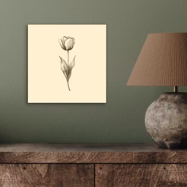 Aluminium schilderij - Illustratie - Tulp - Zwart — 3
