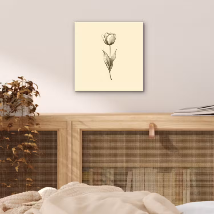 Aluminium schilderij - Illustratie - Tulp - Zwart — 4