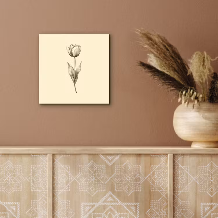 Aluminium schilderij - Illustratie - Tulp - Zwart — 5