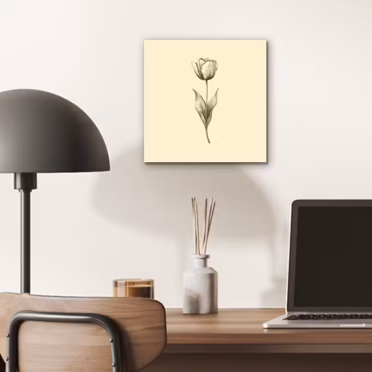Aluminium schilderij - Illustratie - Tulp - Zwart — 6