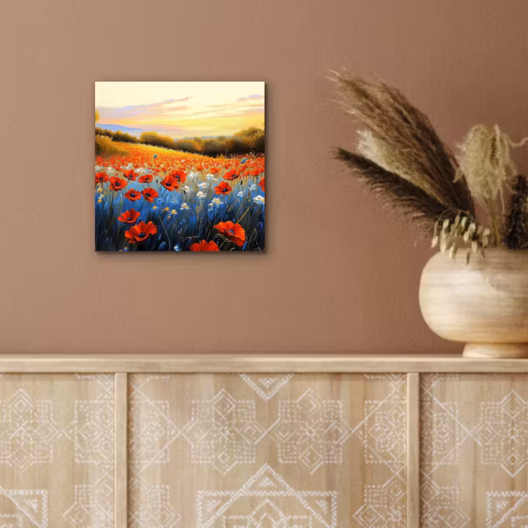 Aluminium schilderij - Klaproos - Bloemenveld - Kleurrijk — 5