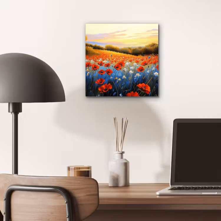 Aluminium schilderij - Klaproos - Bloemenveld - Kleurrijk — 6