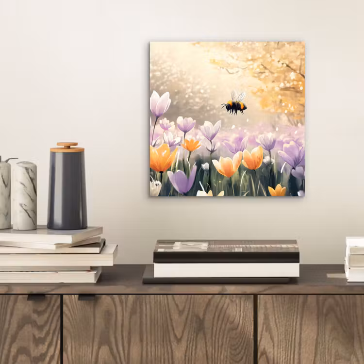 Aluminium schilderij - Viooltjes - bij - Zonlicht — 2