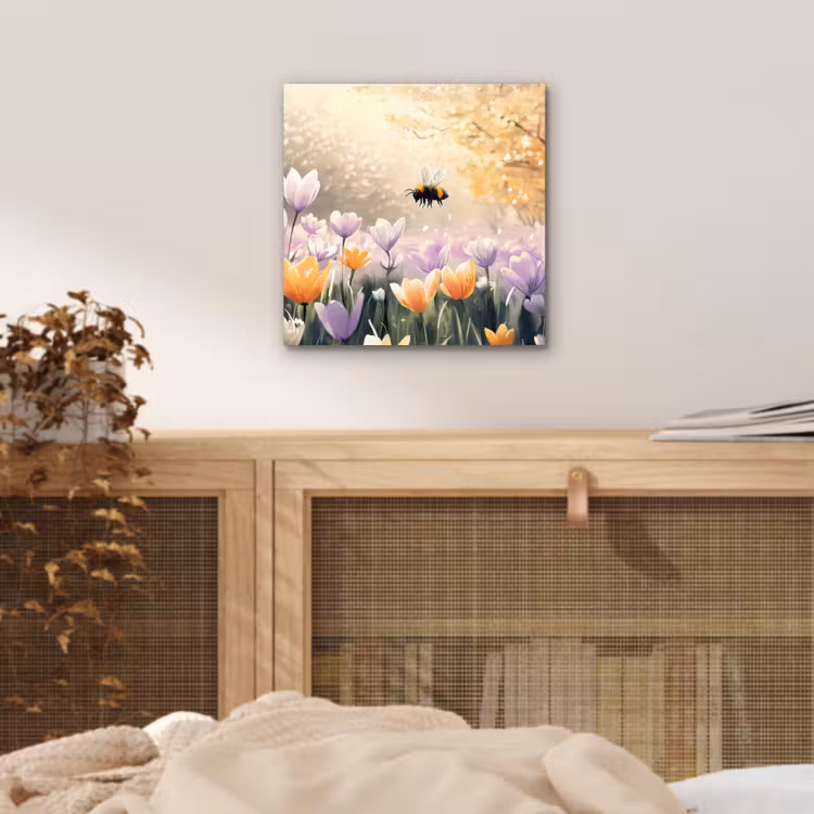 Aluminium schilderij - Viooltjes - bij - Zonlicht — 4