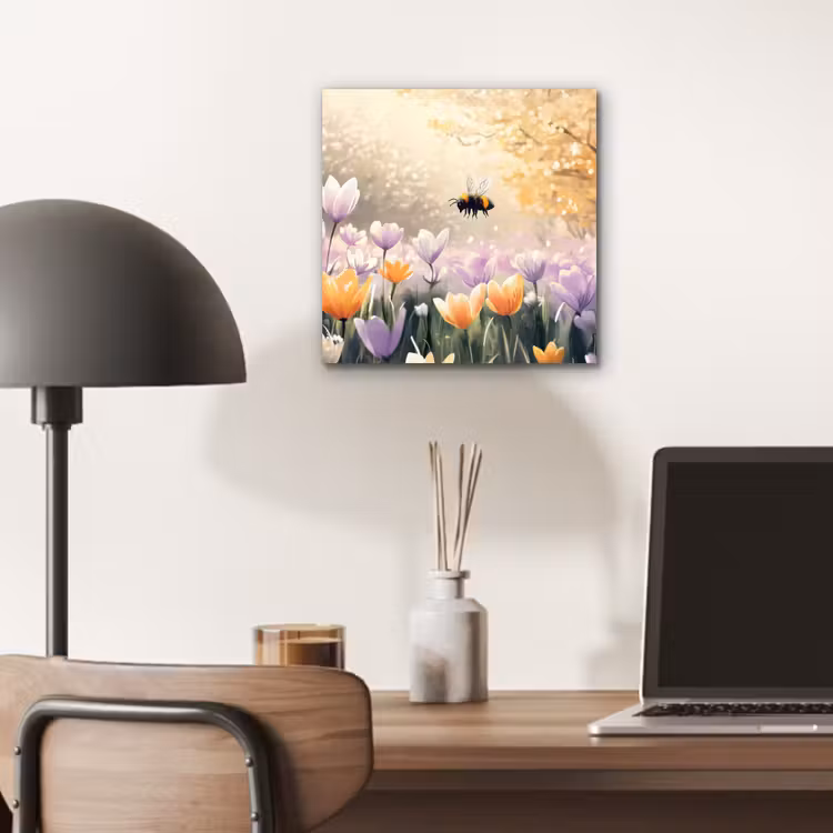 Aluminium schilderij - Viooltjes - bij - Zonlicht — 6