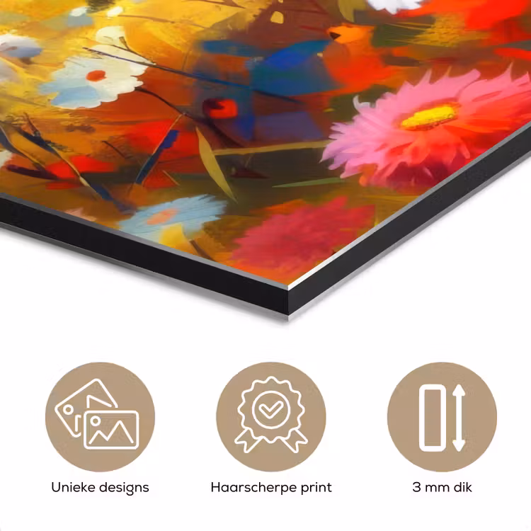 Aluminium schilderij - Schaap - Weide - Bloemen — 7
