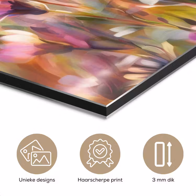 Aluminium schilderij - Vlinders - Oranje - Bloemen — 7