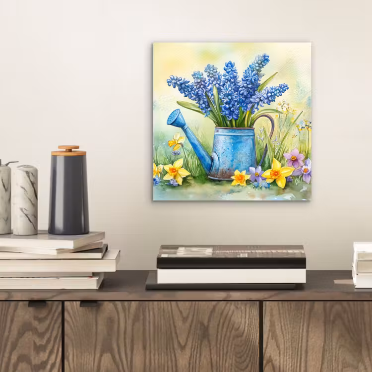 Aluminium schilderij - Gieter - Lavendel - Bloesems — 2