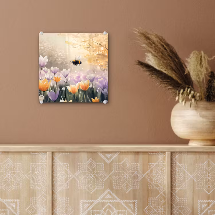 Glas schilderij - Viooltjes - bij - Zonlicht — 6