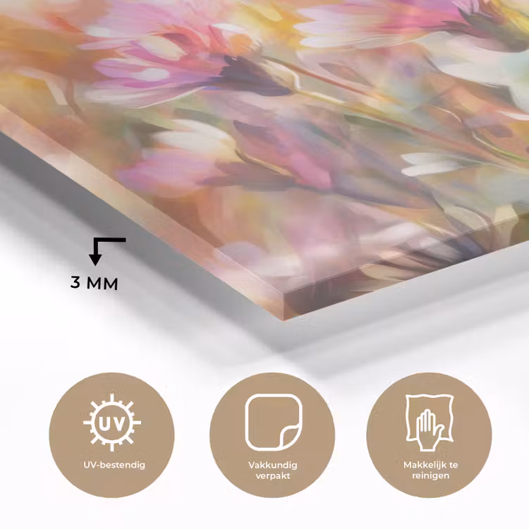 Glas schilderij - Vlinders - Oranje - Bloemen — 3