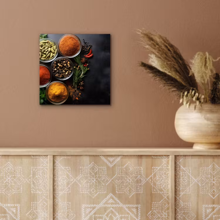 Aluminium schilderij - Glazen - Bakjes - Blaadjes - Kruiden — 5