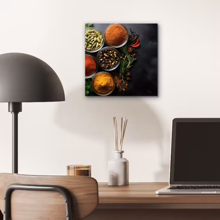 Aluminium schilderij - Glazen - Bakjes - Blaadjes - Kruiden — 6