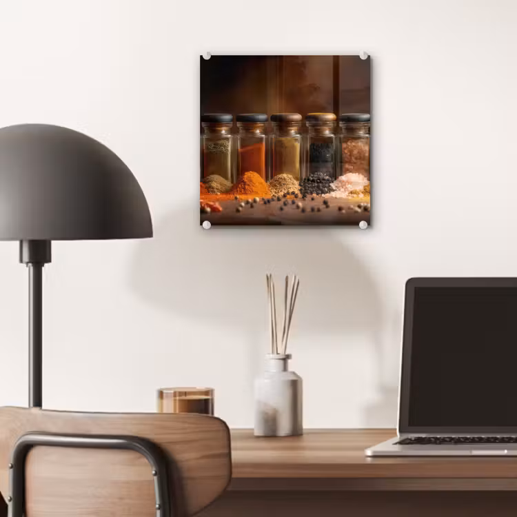 Glas schilderij - Potjes - Kruiden - Specerijen - Korrels — 7