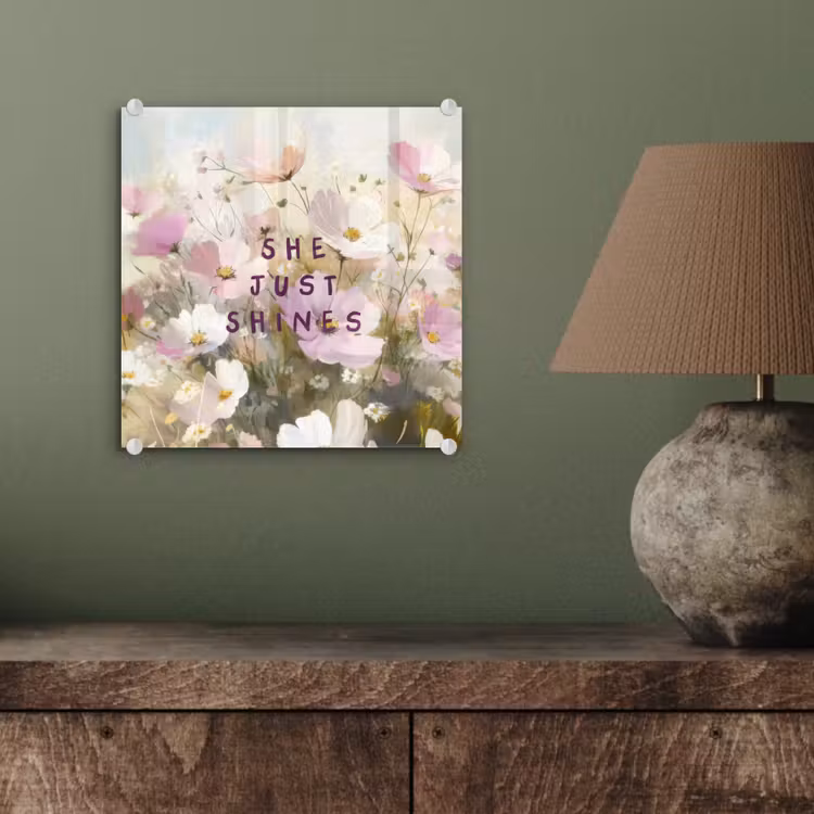 Glas schilderij - Quote - Bloemen - Schilderachtig — 4