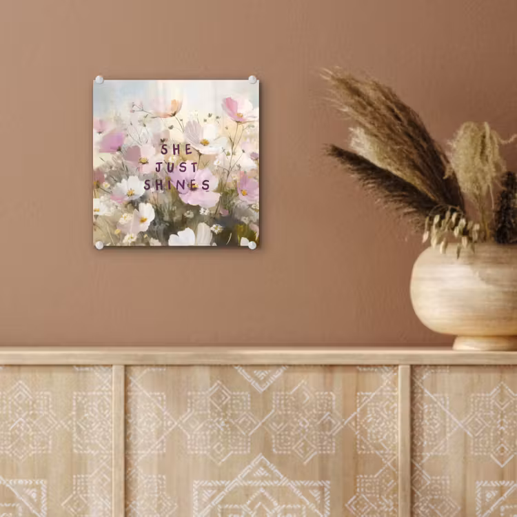 Glas schilderij - Quote - Bloemen - Schilderachtig — 6