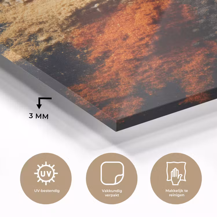Glas schilderij - Specerijen - Explosie - Oranje — 3