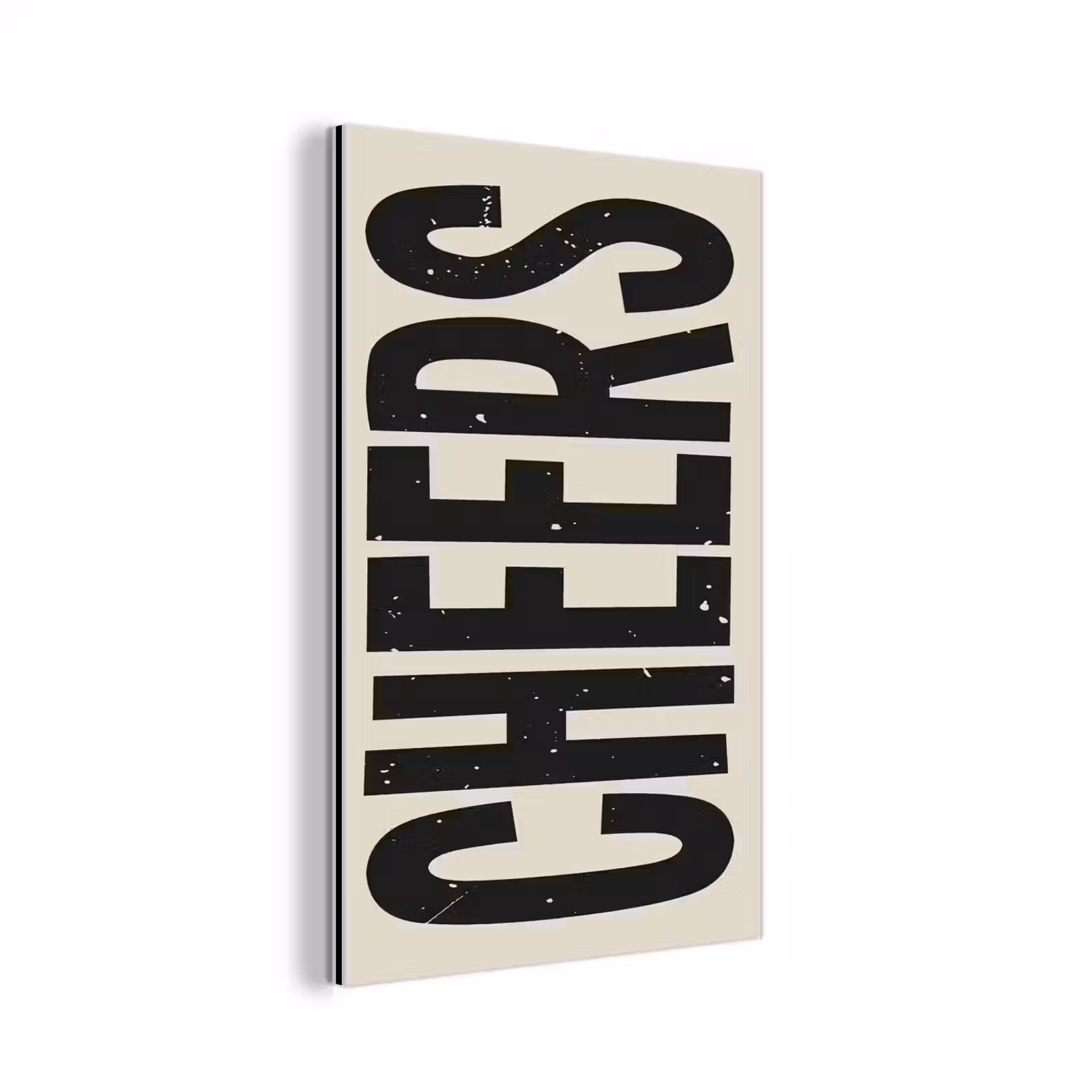 Aluminium schilderij - Cheers - Japandi - Zwart - Letters — 1