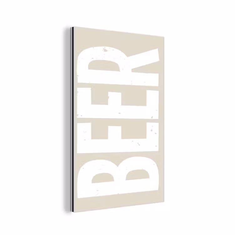 Aluminium schilderij - Beer - Japandi - Beige - Decoratie — 1