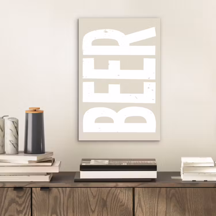 Aluminium schilderij - Beer - Japandi - Beige - Decoratie — 2