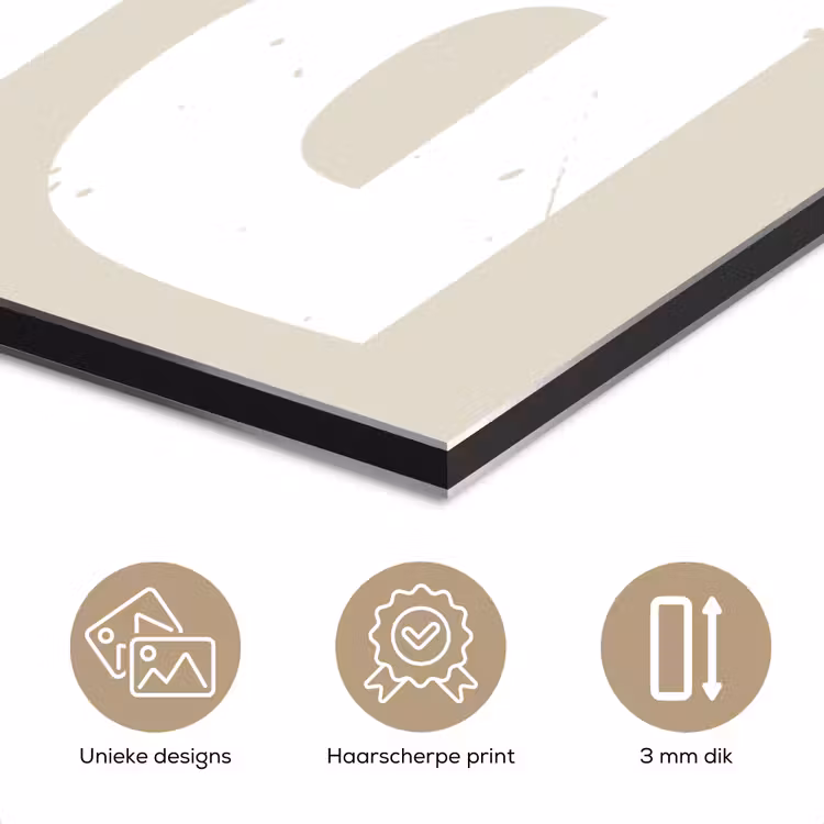 Aluminium schilderij - Beer - Japandi - Beige - Decoratie — 7