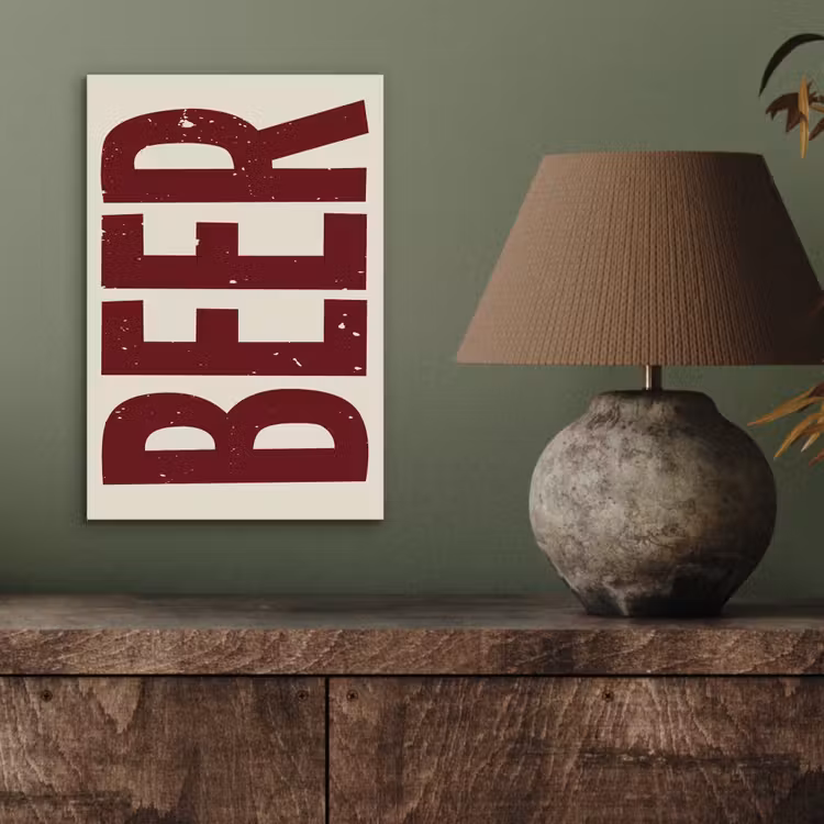 Aluminium schilderij - Japandi - Beer - Red - Retro — 3