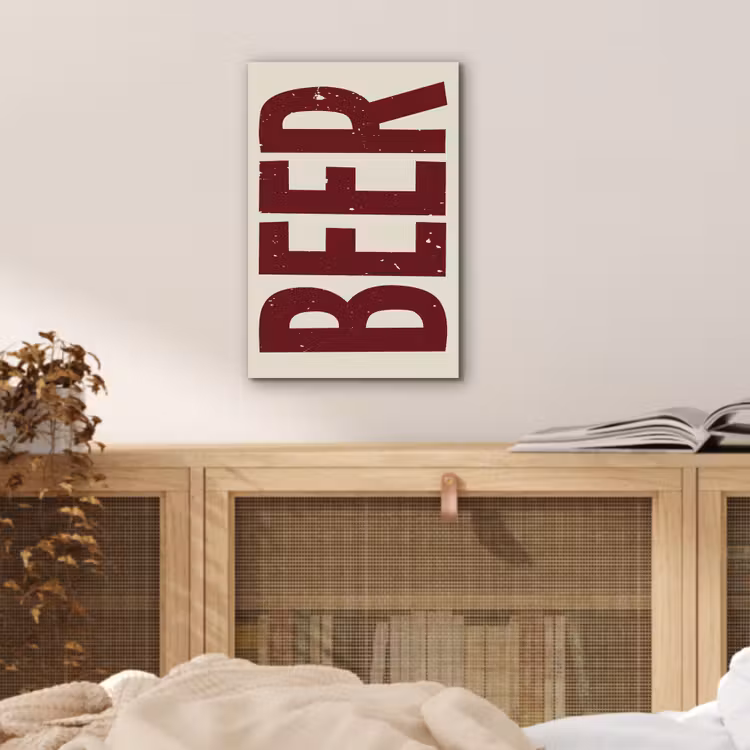 Aluminium schilderij - Japandi - Beer - Red - Retro — 4