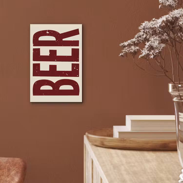 Aluminium schilderij - Japandi - Beer - Red - Retro — 5