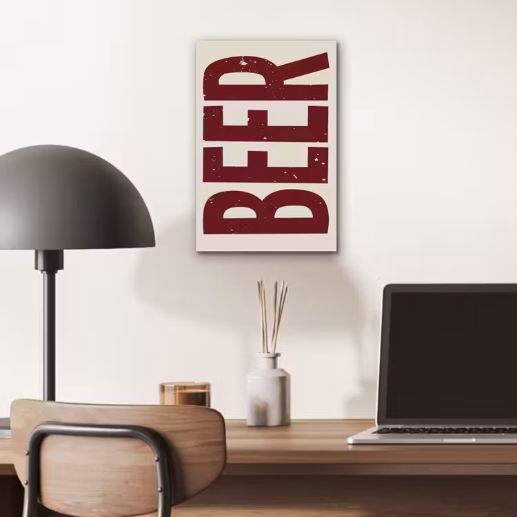 Aluminium schilderij - Japandi - Beer - Red - Retro — 6