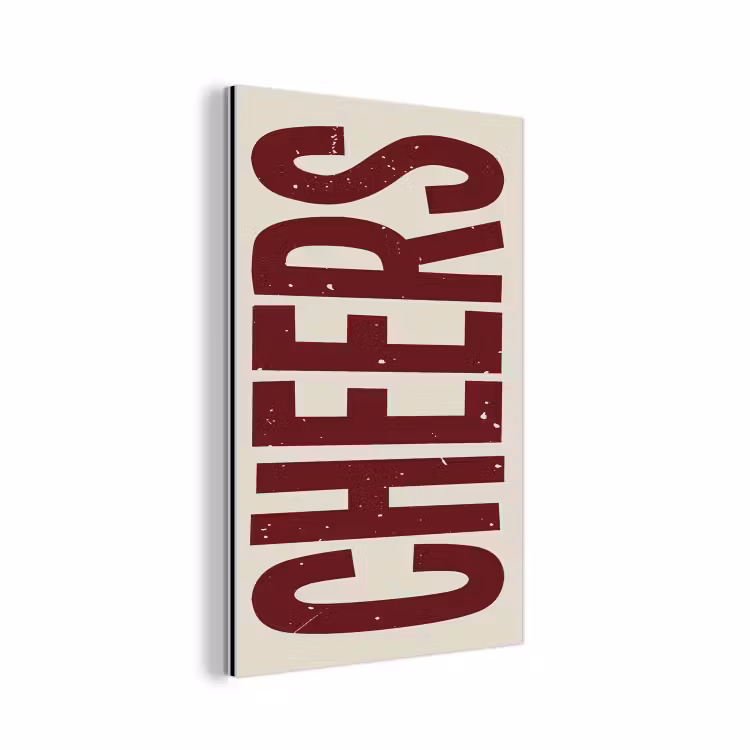 Aluminium schilderij - Red - Cheers - Decoratie - Beige — 1