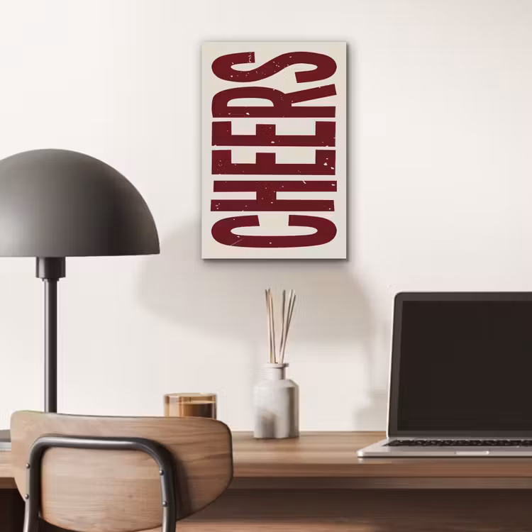 Aluminium schilderij - Red - Cheers - Decoratie - Beige — 6