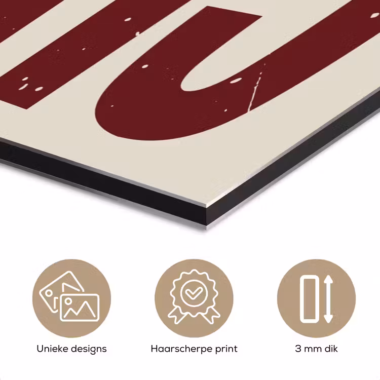 Aluminium schilderij - Red - Cheers - Decoratie - Beige — 7